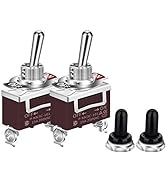 DaierTek Waterproof Toggle Switch 12V DC 30A 2 Pin ON Off SPST with Weatherproof Boot Cap Cover f...
