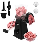 LHS Manual Meat Grinder with Stainless Steel Blades Heavy Duty Powerful Suction Base for Home Use...