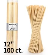12" Natural Bamboo Wood Barbecue Skewers for Kabob, Appetizer, Fruit, Sausage, Chocolate Fountain