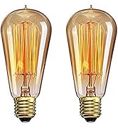 CTKcom Vintage Edison Light Bulbs(2 Pack)- 40W ST58 Vintage Squirrel Cage Filament E26/E27 Base,A...