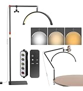 LIONVISON Half Moon Lash Light, LED Lash Light for Eyelash Tech 2 in 1 Floor Lamp for Beauty, Mak...