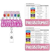 Phlebotomy Badge Reel Retractable Holder - Phlebotomist Nurse Badge Buddy, Pink Glitter Nurse ID ...