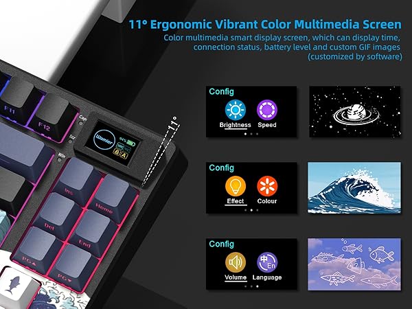 75% Wireless Mechanical Keyboard, Creamy Gaming Keyboard, 75% Black keyboard