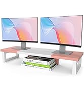 WESTREE Dual Monitor Stand Riser-Monitor Stand Riser for 2 Monitors, Sturdy Computer Monitor Stan...