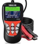 Car Battery Tester with Next-Step Guidance for 6V 12V Automotive Batteries | 8.2 ft One-Person Ch...