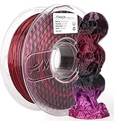 AMOLEN PLA 3D Printing Filament, PLA Filament 1.75mm Silk Shiny Filament Black Purple Red Fuchsia...