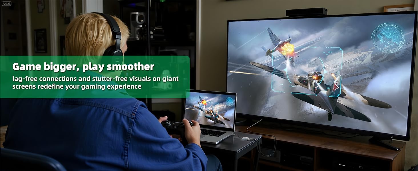 8K@60Hz USB C to DisplayPort 1.4 Adapter Unidirectional, 4K 1200Hz Type C to Display Port Adapter