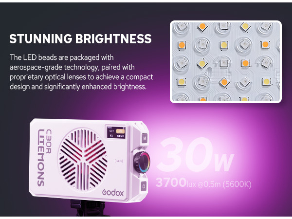 rgb led camera light panel c30r