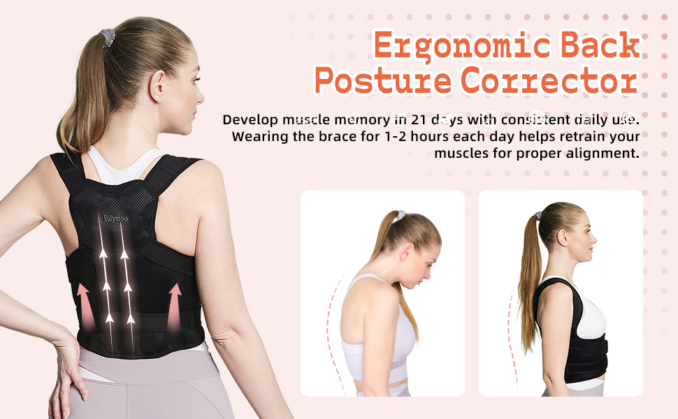 Posture Corrector for Women and Men, Upgraded Full Back Brace Support, Adjustable Shoulder