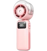 Portable Handheld Misting Fan Foldable, 6000mAh USB Rechargeable Personal Cooling Fan,5 Speed Min...