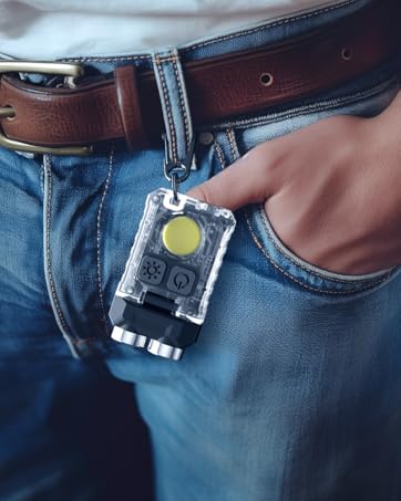 Magnetic Keychain Flashlight with Carabiner