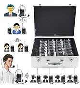 EXMAX EX-938 Wireless Headset Microphone Audio Tour Guide System for Church Translation Teaching ...