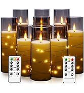 kakoya Flameless LED Candles with Timer 9 Pc Flickering Flameless Candles for Romantic Ambiance a...