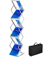 VEVOR Literature Rack, 6 Pockets, Pop up Aluminum Magazine Rack, Lightweight Catalog Holder Stand...