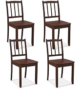 Giantex Wooden Dining Chairs Set of 4, Modern Kitchen Chairs w/Rubber Wood Legs &amp; Curved Backrest...