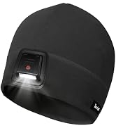 Taximi Led Beanie with Light, USB Rechargeable Headlamp Beanie, Fleece Flashlight Hat for Running...