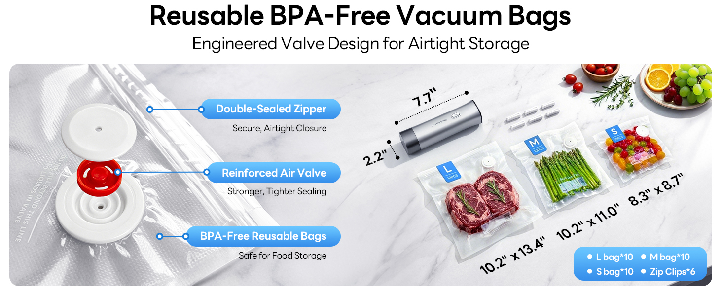 Reusable Vacuum Sealer Bags for Food