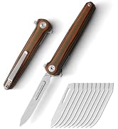 Mini Slim Folding Scalpel,Scalpel Pocket Knife with 10pcs #60 Replaceable Razor Blades,G10 Handle...