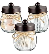 SheeChung 3 Pack Qtip Holder for Bathroom, Cotton Swab Holders, Bathroom Decor, Apothecary Jars w...
