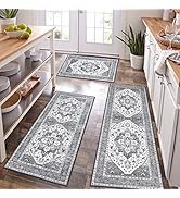 Boho Kitchen Rug Sets 3 Piece with Runner Non Slip Kitchen Rugs and Mats Washable Kitchen Ma...