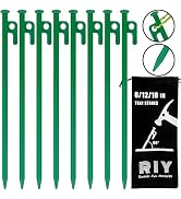 8 Pack Tent Stakes Heavy Duty 12 inch Steel Tent Pegs for Camping Unbreakable and Inflexible
