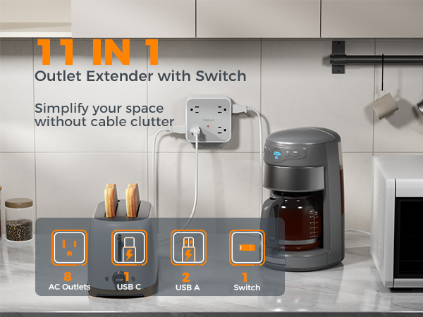 Multi Plug Outlet Extender