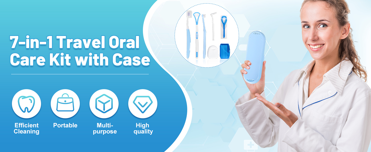 7-in-1 Travel Oral Care Kit with Case