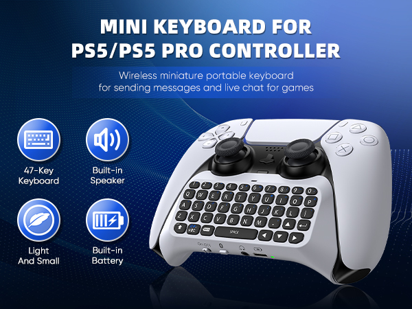 Wireless Controller Keyboard for PS5/PS5 Pro
