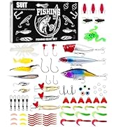 UCEC Fishing Gift Lures Kit, Fishing Bait Kit for Bass Trout Salmon, Christmas, Birthday and Vale...
