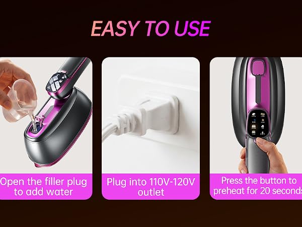 Steps for Using the Handheld Clothes Steamer