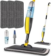 Mops for Floor Cleaning, Spray Mop with 400ml Refillable Bottle and 2 Replacement Pads Dry Wet Fl...