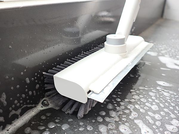 2 in 1 floor scrub brush with squeegee