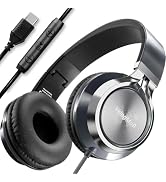 VkingMoR Wired Headphones with Mic, Type C Headphones, Volume Control Type-C Wired Headphone, Plu...