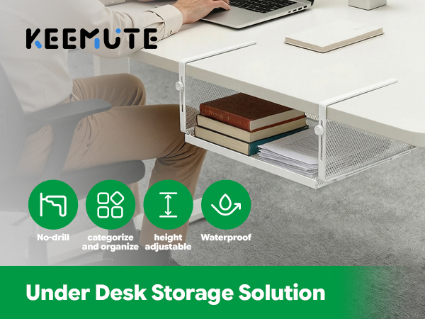 under desk storage,white