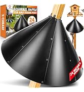 [Upgraded] 24” Squirrel Baffle for 4x4’’ Post, 0.7mm Thick Deflector for Bird Feeder Post, Anti-R...