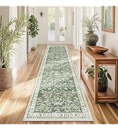 Yamaziot Washable Runner Rug 2x8 – Non Slip Boho Floral Hallway Runner Rug with Rubber Backing, L...