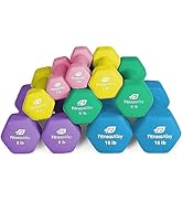 Fitness Alley Neoprene Workout Dumbbells - Non Slip, Anti Roll Exercise &amp; Fitness Dumbbells Combo...