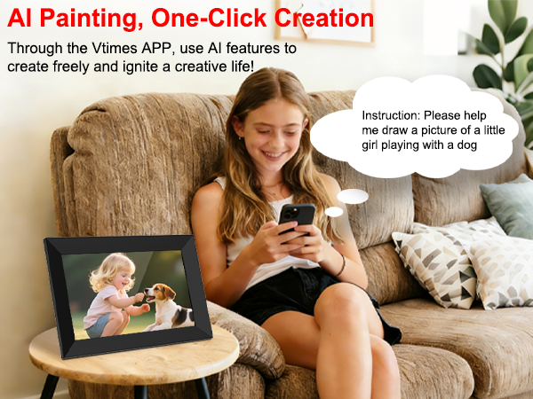 wifi picture frame with AI Painting