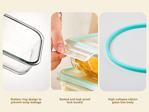 YUNCANG 8 Pack Glass Food Storage Containers with Lids