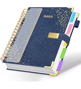 Spiral Notebook Journal 8''x 10'' 5 Subject Notebook with Dividers, 300 Pages Notebook College Ru...