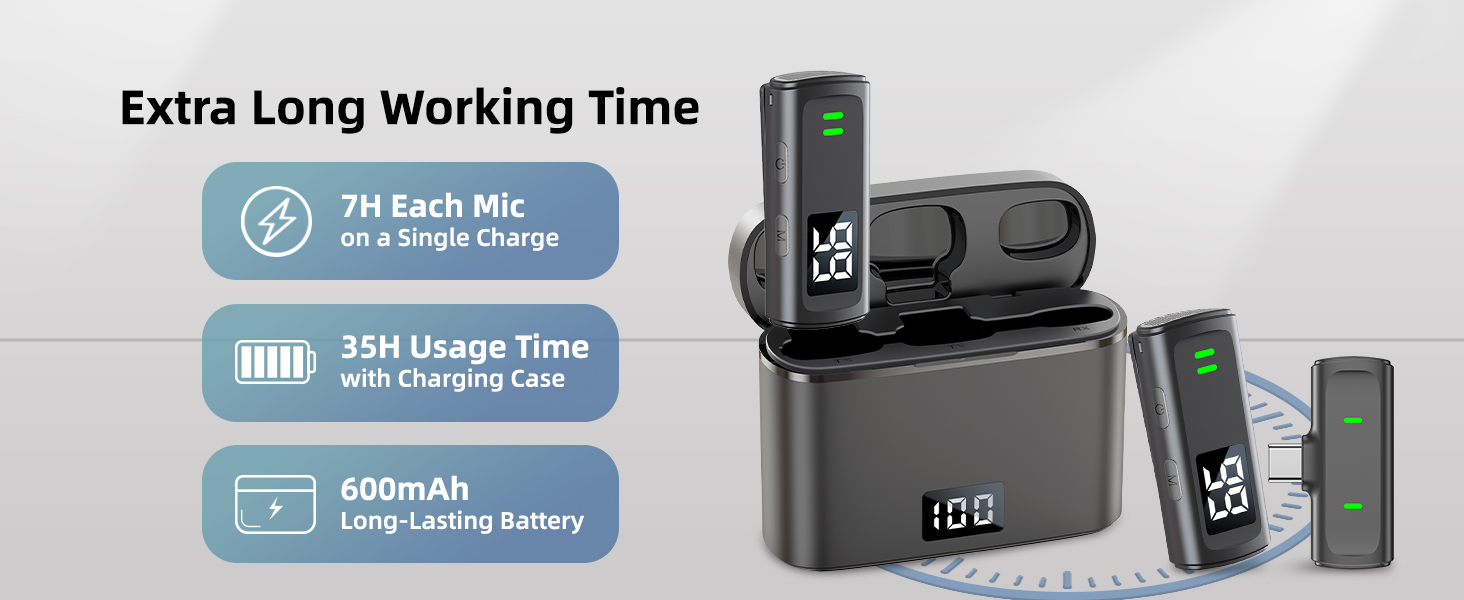 Phone microphoe with charging case