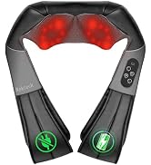 Nekteck Shiatsu Neck Massager with Heat for Pain Relief Deep Tissue, 2026 Upgraded 3D Back Should...