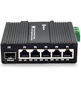 Atroodac Mini AC Power Supply 5 Port Gigabit Switch with SFP Slot Din Rail Fanless Industrial Unm...
