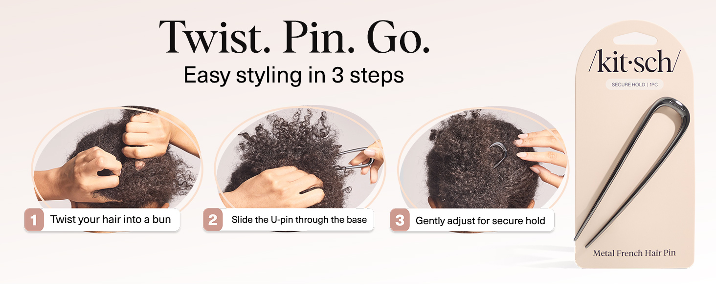 Metal French Hair Pin for Women - Elegant Hair Accessories for Women, Ideal for Buns &amp;amp; French Twist