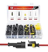 Nilight 20 Kits 1 Pin Electrical Connector ?Male Female Terminal Wire Connector 1 Position Waterp...