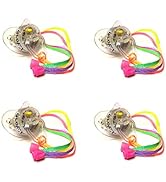 GloFX LED Pacifier - 4 Pack - Rave Binkie Soft Light Up Toy Necklace Glowing Flashing RGB Style 4...