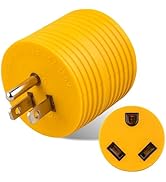 MECMO 30 Amp to 110 Volt RV Adapter, NEMA 5-15P to TT-30R Electrical Power 30 Amp to 15 Amp 110 A...