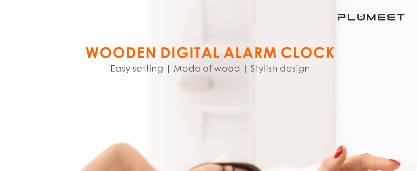 wooden digital alarm clock