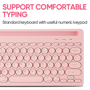 Wireless Keyboard and Mouse Combo with Phone Tablet Holder,