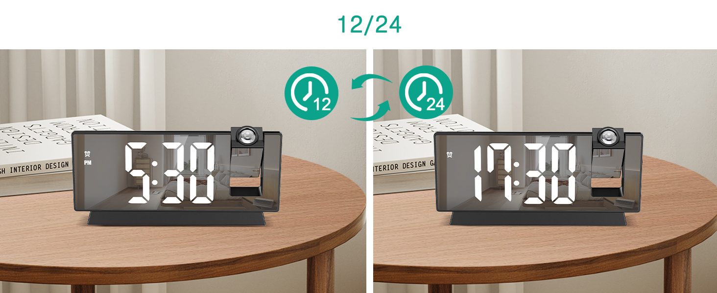 Projection Alarm Clock, Digital Clock